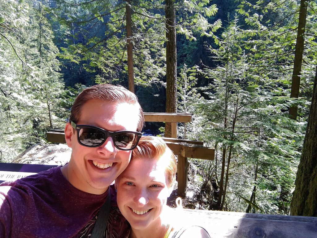 Photo of couples smiling for the selfie