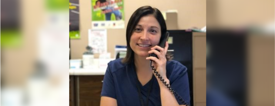 Image: Care More Spotlight: photo of a nurse taking a call