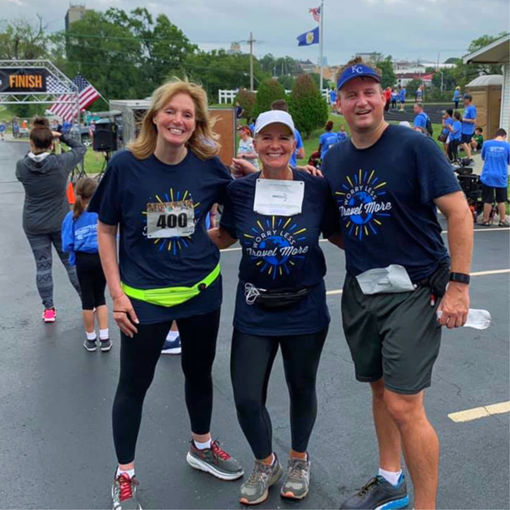 Photo of three healthcare professionals participating in distance running