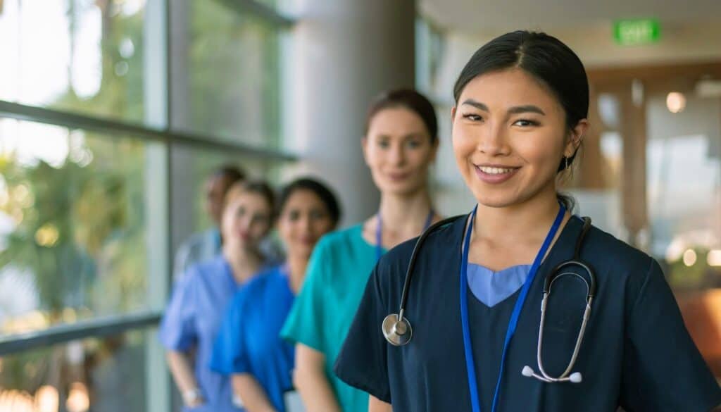 Image: Diverse women medical staff standing together