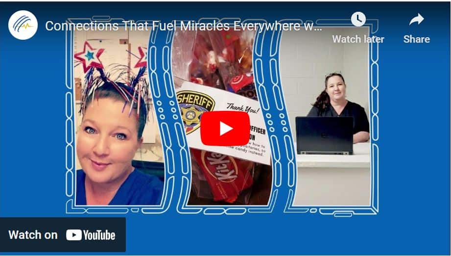 A video showing a woman and a man talking to each other.