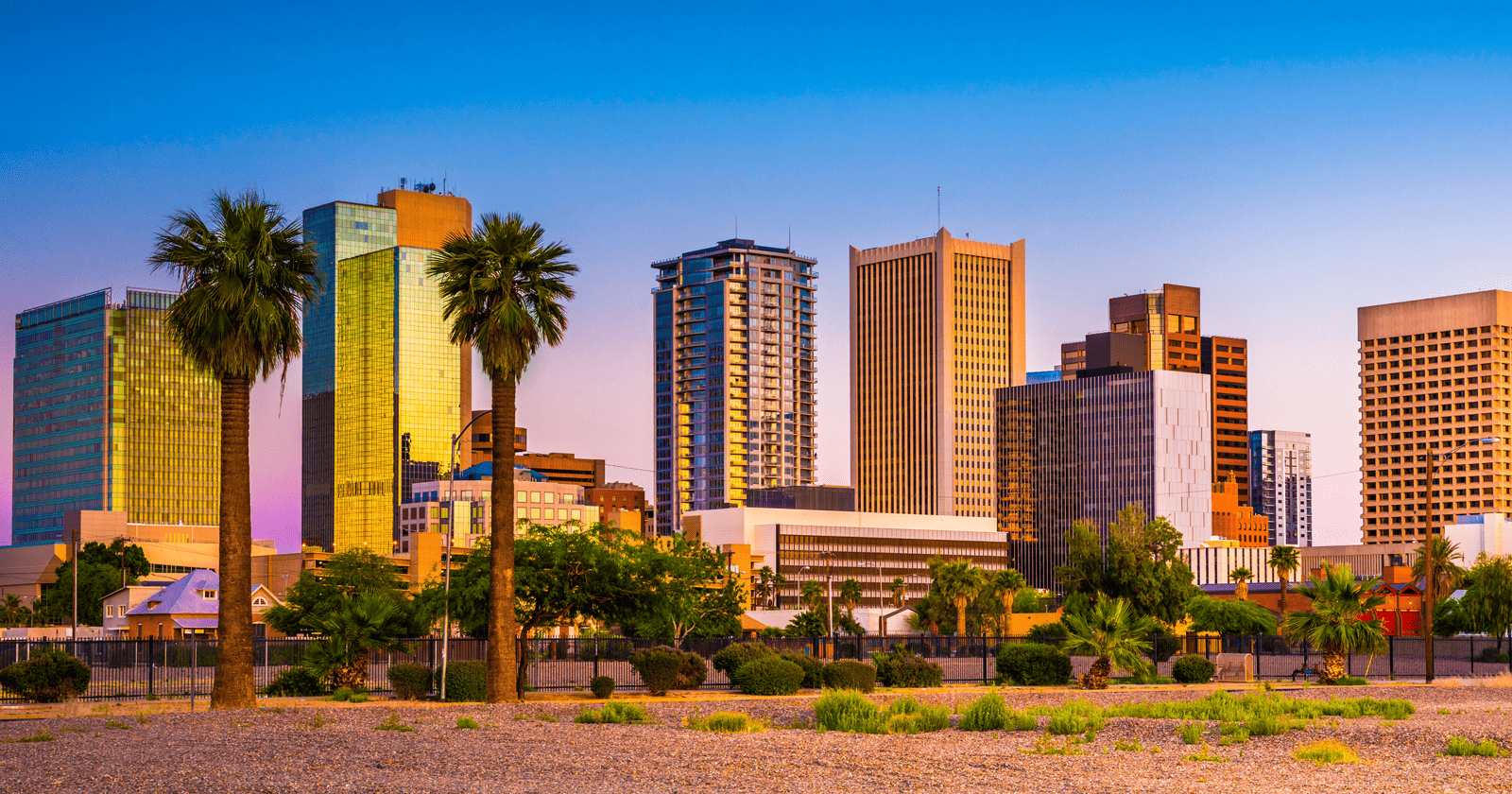 A city skyline in phoenix, arizona.
