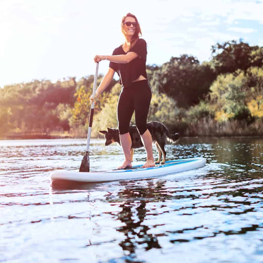 Travel nursing in Austin, TX stand up paddle boarding springtime